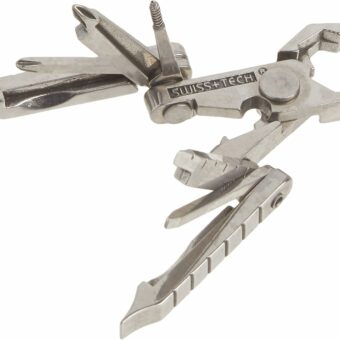 SWISS+TECH ST53100 Stainless Steel 19-in-1 Key Chain Multi Tool, Polished Finish (Single Pack)