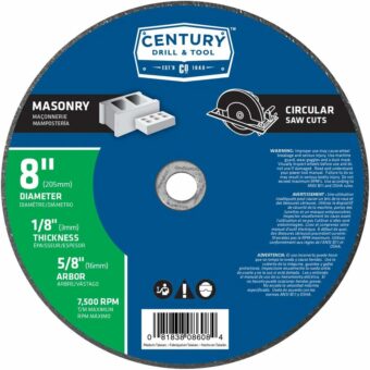 Century Drill & Tool 8608 Masonry Abrasive Saw Blade, 8"