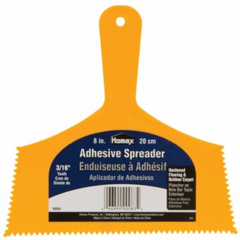 Homax Adhesive Spreader, 8", 3/16" Tooth, Hardwood Flooring Spreader,Orange