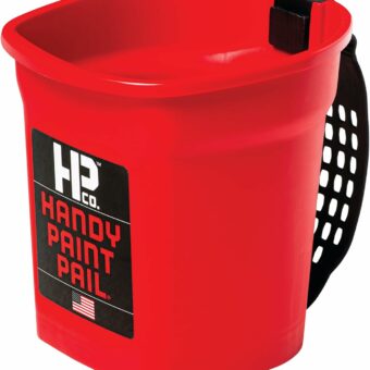 Handy Paint Pail, Holds 32-fl oz of Paint or Stain, Efficient for Clean-ups and Quick Color Changes with Integrated Magnetic Brush Holder