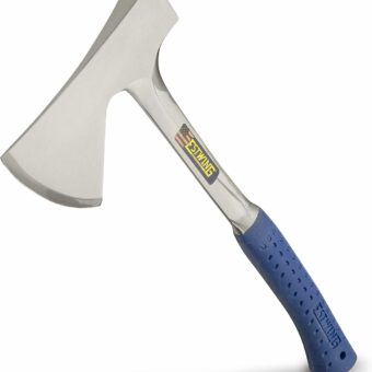 ESTWING Camper's Axe - 16" Hatchet with Forged Steel Construction & Shock Reduction Grip - E44A