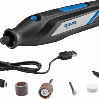 Dremel 7350-5 Cordless Rotary Tool Kit - Includes 4V Li-ion Battery and 5 Rotary Tool Accessories - Ideal for Light DIY Projects and Precision Work