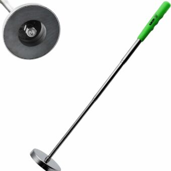 Grip Telescopic Magnetic Floor Sweeper Pickup Tool - 35 lb Capacity - Screws, Nails, Metal Shavings - Extends from 8" to 34" L