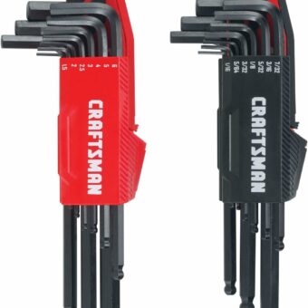 CRAFTSMAN Hex Key Allen Wrench Set with Ball-End, SAE/MM, 20 Piece (CMHT26020)