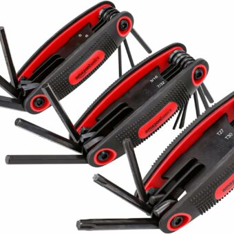 Amazon Basics Folding Hex Key Set - 3-Pack, Metric/SAE/Star