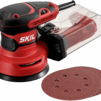 SKIL 5” Random Orbital Sander with Cyclonic Dust Box & 3pc Sanding Sheet - SR211601, Multicolor