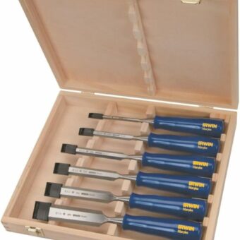 IRWIN Marples Chisel Set for Woodworking, 6-Piece (M444SB6N), Blue