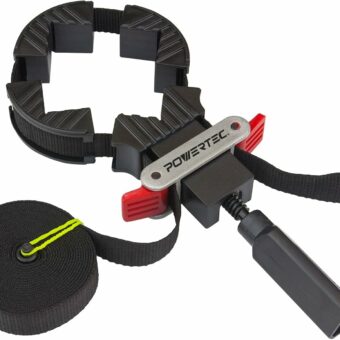 POWERTEC Strap Clamps for Woodworking – Quick Release Band Clamps, Adjustable Picture Frame Clamp, 13 ft Strap Belt Clamps for Cabinets and Drawers (71017)