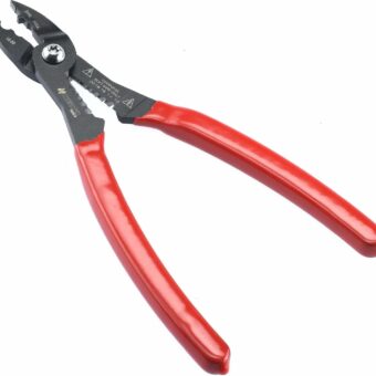 NEIKO 02037A Compact Wire Stripper | 4-in-1 Multi Purpose Electricians Pliers | Wire Crimper, Cutter and Gripper | 12-20 AWG Wire Service Tool | Crimps Insulated & Non-Insulated | Electrical Stripping