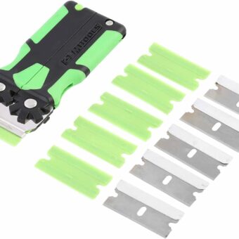 OEMTOOLS 26502 11 Piece Multi-Purpose Razor Blade Scraper, Window Scraper, Sticker Scraper Tool, Flat Blade Scraper, Plastic Razor Scraper