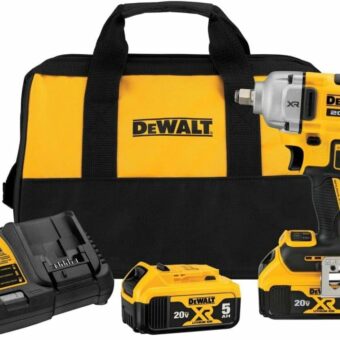 DEWALT 20V MAX Impact Wrench, Cordless, 1/2 inch, 2 Batteries and Charger Included (DCF891P2)