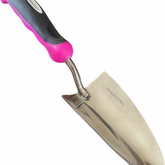 Garden Guru Super Strong Garden Trowel Hand Shovel - Stainless Steel - Rust Resistant - Ergonomic Grip - Perfect Tool for Gardening, Weeding, Transplanting and Digging in Garden Beds (Pink)