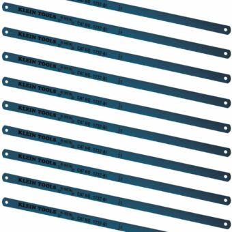 Klein Tools 1232BI-P Hacksaw Blades, Bi-Metal Replacement Blades 32 TPI, 12-Inch, 10-Pack, Made in USA