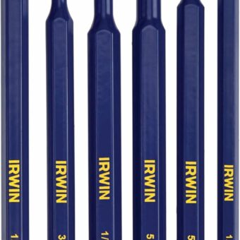 IRWIN Punch Set, 6-Pack with Various Sizes, Tempered for Durability (IRHT82531)