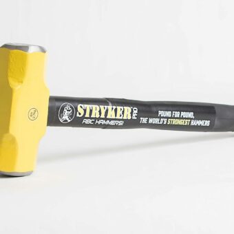 ABC HAMMERS Sledge Hammer - 6 lb. Stryker Hammer with Drop Forged Steel Head & 16" Steel Reinforced Rubber Handle - PRO616S