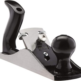 Amazon Basics No.4 Adjustable Universal Bench Hand Plane with 2-Inch Blade for Precision Woodworking, Grey/Black