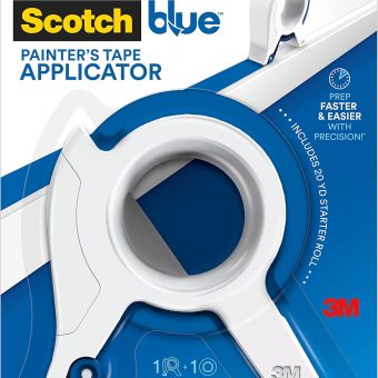 Scotch Blue Painters Tape Applicator, Applies Painter's Tape in One Continuous Strip, Paint Tape Applicator for Trim, Windows and Door Frames, 1.41 Inches x 20 Yards, 1 Starter Roll