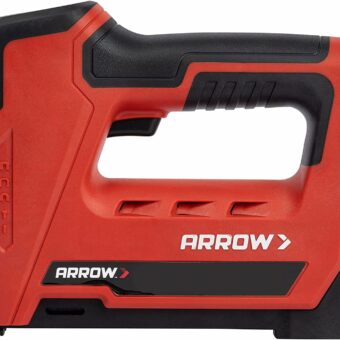 Arrow ET501C Cordless 5-In-1 Professional Staple and Nail Gun, Battery Powered Wire Stapler and Brad Nailer for Upholstery, Framing, Roofing, Crafts, Fencing, Cable, Black/Red