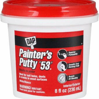 DAP 7079812240 Painters Putty Hp Raw Building Material, 1/2 Pint, White, 96 Fl Oz