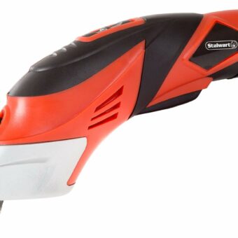 Cordless Electric Scissors with Two Blades - Fabric, Leather, Carpet and Cardboard Cutter - 3.6V Lithium-Ion Rechargeable Battery by Stalwart (Red)