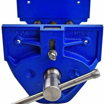 Yost Vises M7WW Rapid Action Woodworking Vise | Quick Release Lever for Quick Adjustments | 7 Inch Jaw Width | Made with Heavy-Duty Cast Iron | Blue