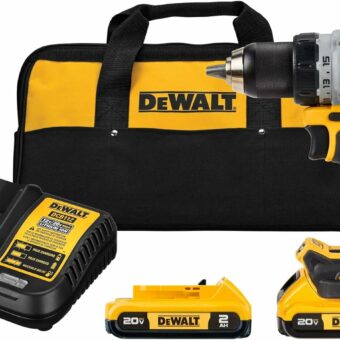 DEWALT 20V MAX XR Cordless Drill/Driver Kit, Brushless, Compact, with 2 Batteries and Charger (DCD800D2)