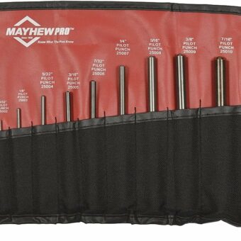 Mayhew 62254 Pro Pilot Punch Kit, 12-Piece