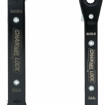 Channellock 841S 8-in-1 SAE Ratcheting Wrench Set | 8 sizes in 2 Pieces Including 5/16, 3/8, 7/16 ,9/16, 5/8, 11/16, 3/4-Inch | 12 Point Ratchet | Heat Treated for Durability | Made in USA , Black