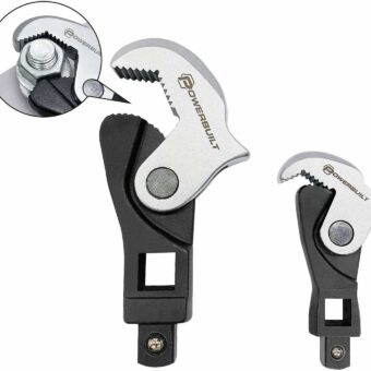 Powerbuilt 2 Piece Spring-Loaded Crowfoot Wrench Set, Adjustable, Auto Size, Universal, Self-Adjusting, Power Grip , Rapid Wrench- 240274