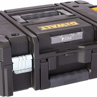 DEWALT TSTAK II Tool Box, 13 Inch, Flat Top, Holds Up To 66 lbs, Flexible Platforms for Stacking (DWST17807)