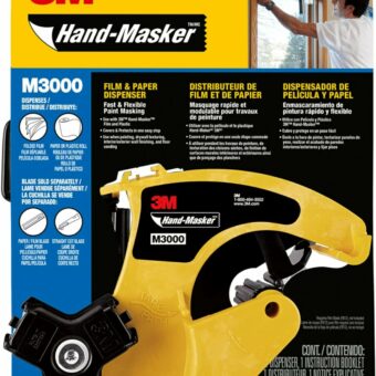 3M Hand Masker M3000 Tape Dispenser, Film & Tape, Applies Painter's Tape to Masking Film or Paper in One Continuous Application, Compact & Lightweight Design, Saves Time When Preparing For Painting