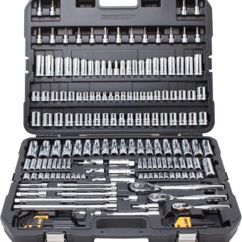 DEWALT Mechanics Tool Set, SAE and Metric, 1/2, 1/4, 3/8 Drive Sizes, 192-Piece (DWMT75049)