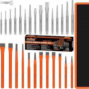 HORUSDY 28-Piece Heavy Duty Punch and Chisel Set, Including Taper Punch, Cold Chisels, Pin Punch, Center Punch