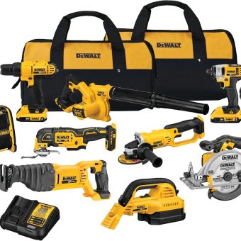 DEWALT 20V MAX Power Tool Combo Kit, 10-Tool Cordless Power Tool Set with 2 Batteries and Charger (DCK1020D2)