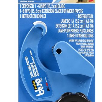 ScotchBlue Painter's Tape and Paper Dispenser, Applies Masking Paper with Painter’s Tape to Protect and Cover Surfaces, Tape Dispenser Includes Plastic Blade, Fits 12 Inch Masking Paper