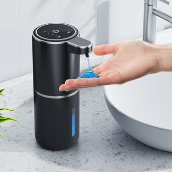 Automatic Liquid Soap Dispenser,380ml Wall Mount Touchless 4 Gear Adjustable Electric Liquid Soap Dispenser,USB Rechargeable with Infrared Motion...