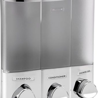 Better Living Products 76344-1 Euro Series TRIO 3-Chamber Soap and Shower Dispenser, Chrome