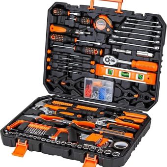 CARTMAN 238 Piece Socket Wrench Auto Repair Tool Combination Package Mixed General Household Hand Tool Set Tool Kit with Plastic Toolbox Storage Case