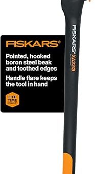 Fiskars 28" Hookaroon Saves Your Back - Lift, Drag, & Load Heavy Rounds of Firewood and Split Wood - Sharp and Lightweight Pick Tool for Logs