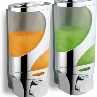 HotelSpaWave Luxury Soap/Shampoo/Lotion Modular-Design Shower Dispenser System (Pack of 2)