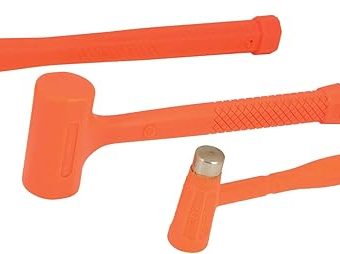 Performance Tool M7234 Dead Blow Hammer Set with Brass Cap, Ball-Peen, and Dead Blow Hammers and Urethane Coating, Orange (3-Piece)