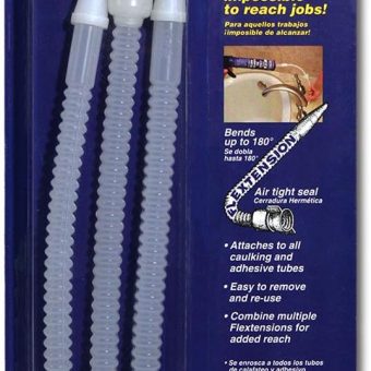 Ready America Flextension Caulking Tube Tip, Reusable and Removable Caulk Gun Nozzles for Hard to Reach Areas, Bends up to 180 Degrees, Caulking...