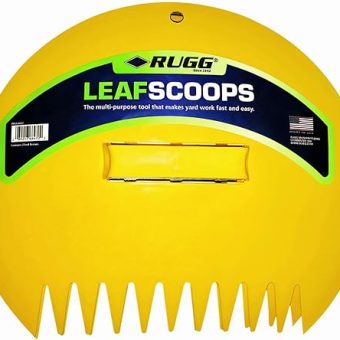 Rugg Original Leaf Scoops, Large Size Hand Rake Claws for Debris & Yard Waste Pick Up, Yellow, (One Pair)