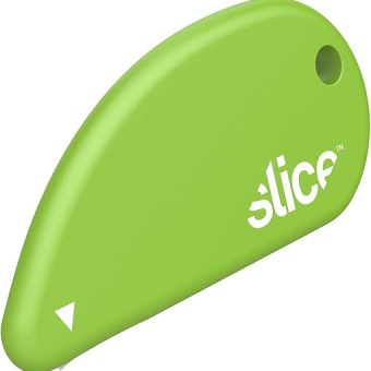 Slice 00100 Ceramic Blade Safety Cutter, Opens Clamshell Packaging, Coupon Cutter, Trim Photos, Scrapbooking, Fits Keychain, Green