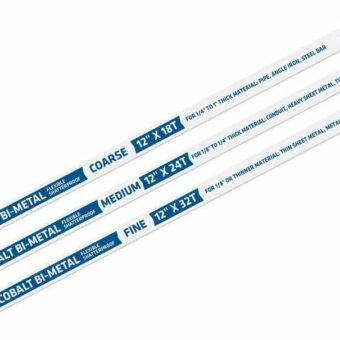 Century Drill & Tool 04433 Cobalt Bi-Metal Hacksaw Blade Set, 3 Piece, 12-Inch