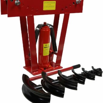 Tube and Pipe Bender, 12 Ton Hydraulic Pipe Bender Hand Pump Tube Tubing Exhaust Tube Bender Tool 6 Dies (1/2",3/4",1",1-1/4",1-1/2",2")