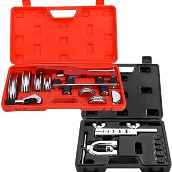 ICOOL Copper Aluminum Tubing Bender Kit 1/4 to 7/8 Inch Hand Tool and Auto Single & Double Flaring Tool Kit for Copper Aluminum Soft Steel Brass, HVAC Refrigeration System Maintenance