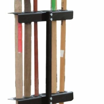 Buyers Products LT35 Vertical Hand Rack for Enclosed Landscaping Truck Garage or Shed Walls Holds 6 Tools for Shovels, Rakes, Open Trailer Storage, Made in The USA, 1 Pack, Black